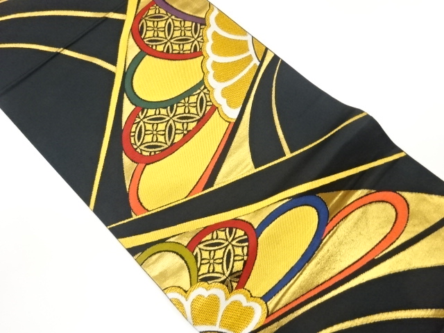 JAPANESE FUKURO OBI / WOVEN WAVY STRIPE